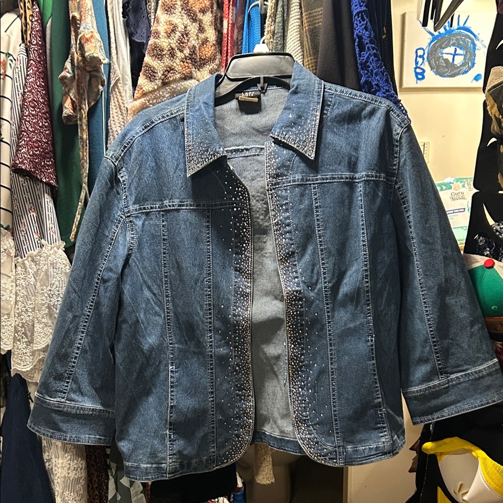 Denim Jacket with Studded Details
